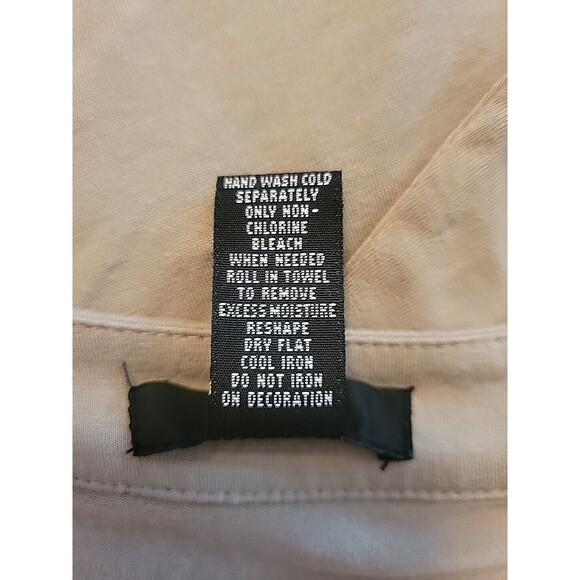 Alfani Beaded Rouched Shoulder Beige Sleeveless Top Small - Picture 8 of 9